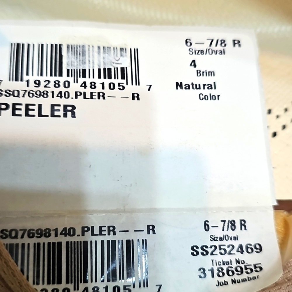 Stetson NWT Peeler Straw Cowboy Hat with Brown Band 6- 7/8R With 4" Brim - Picture 10 of 10